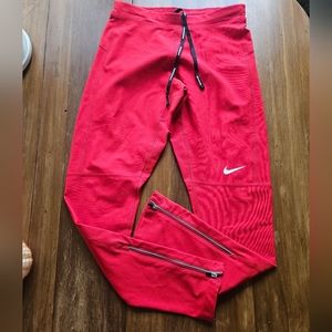 Nike Women's Red Dri Fit Leggings - Size Medium